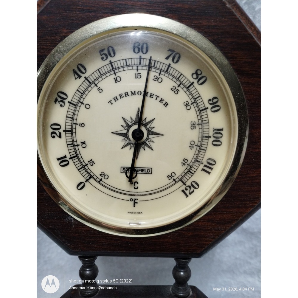 Springfield Manchester Weather Station Thermometer Barometer Hygrometer USA ASIS - Picture 2 of 12
